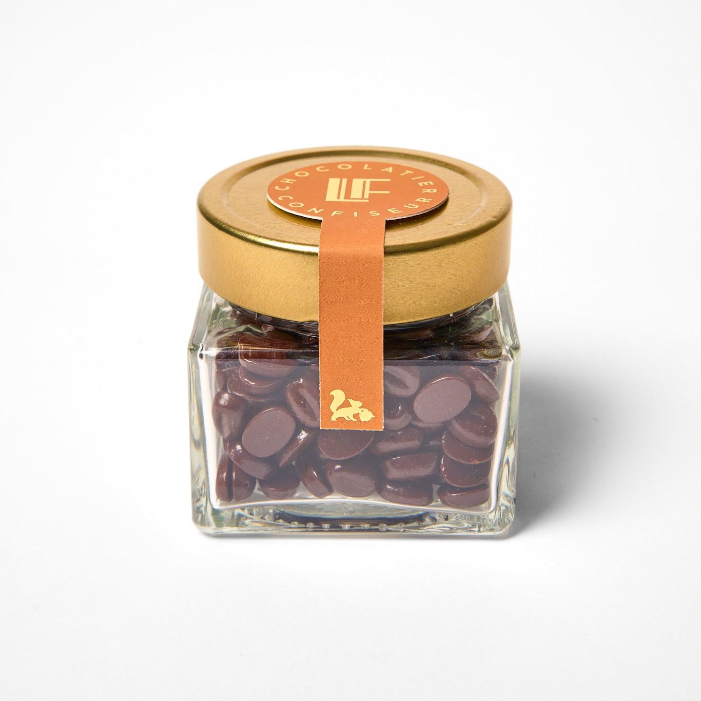 Pot de grains de café enrobées de chocolat