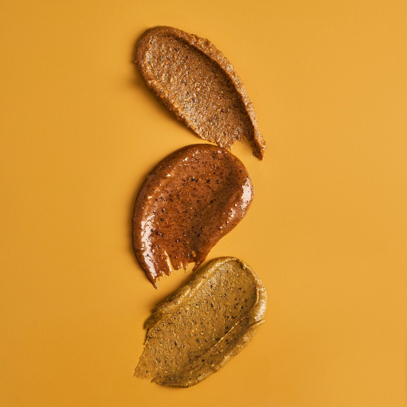 3 pâtes à tartiner : amande, pistache et noisette