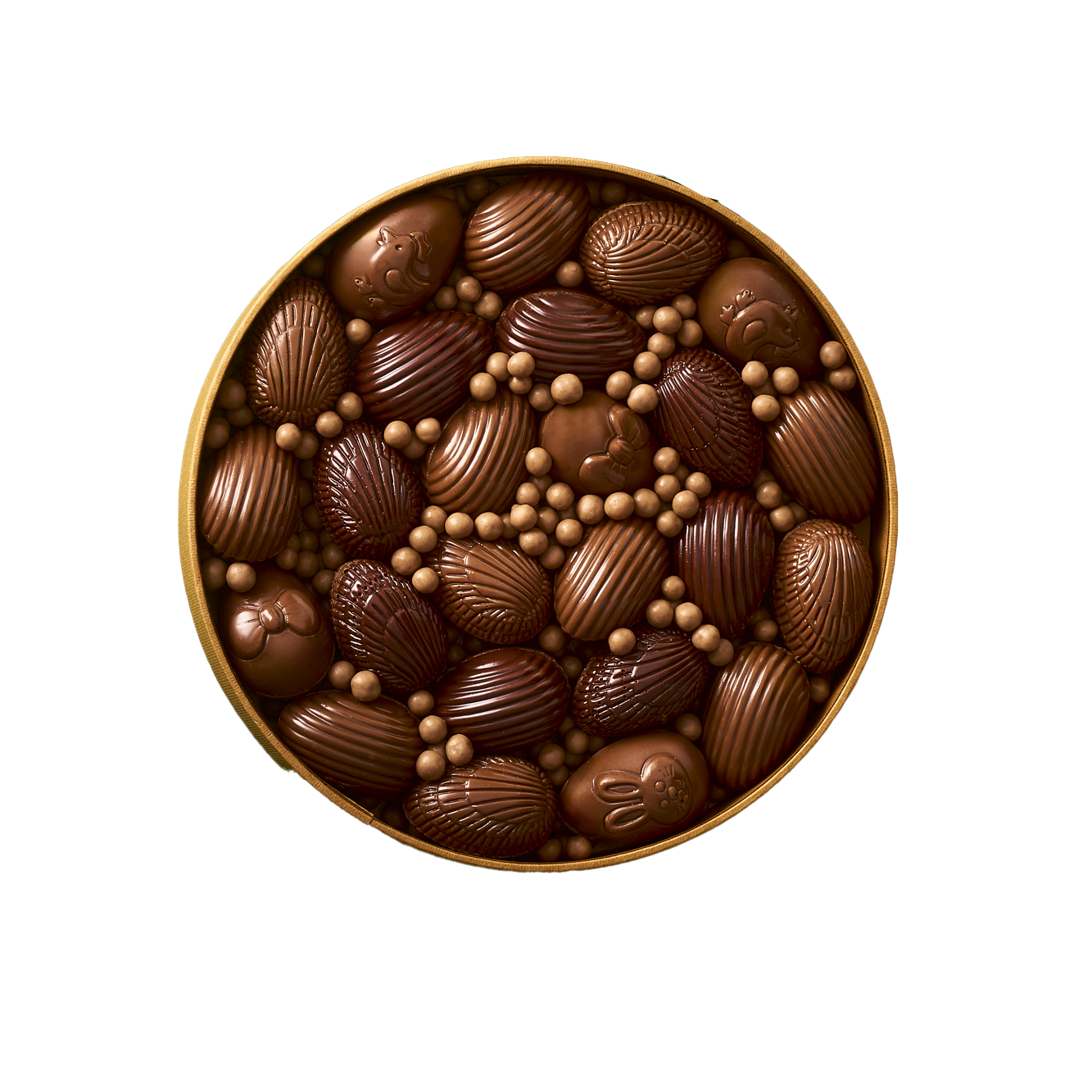 Boite de chocolats fourrés au praliné