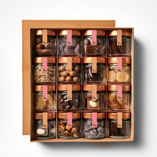 Coffret de 16 pots - chocolats et confiseries
