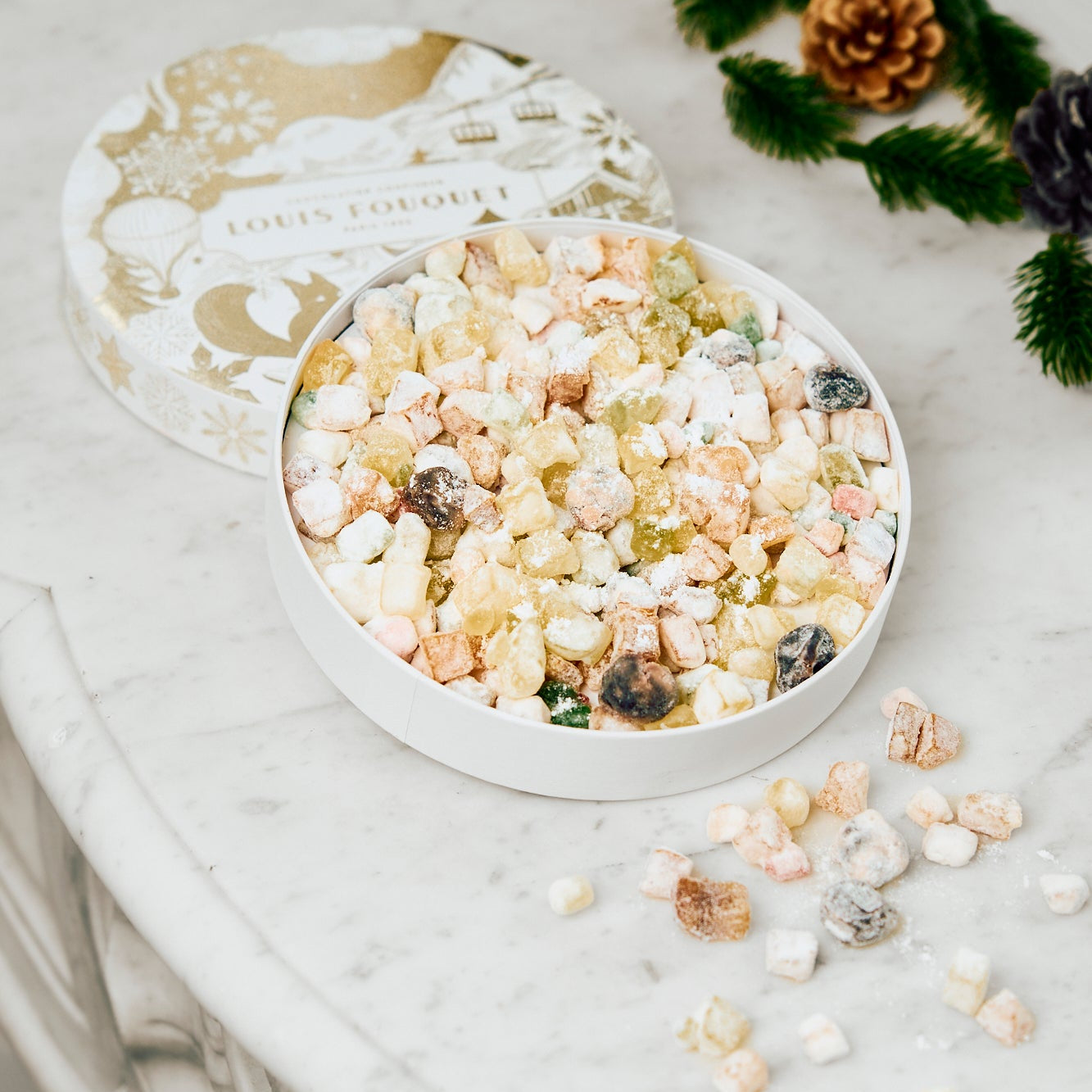 La boîte de fruits enneigés Louis Fouquet