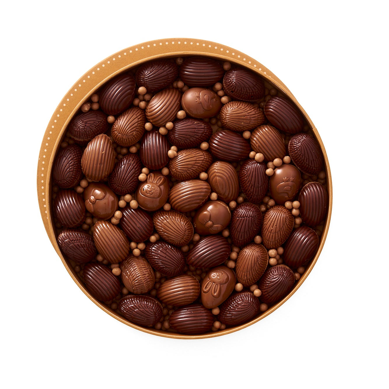 La boîte de petits oeufs fourrés de praliné