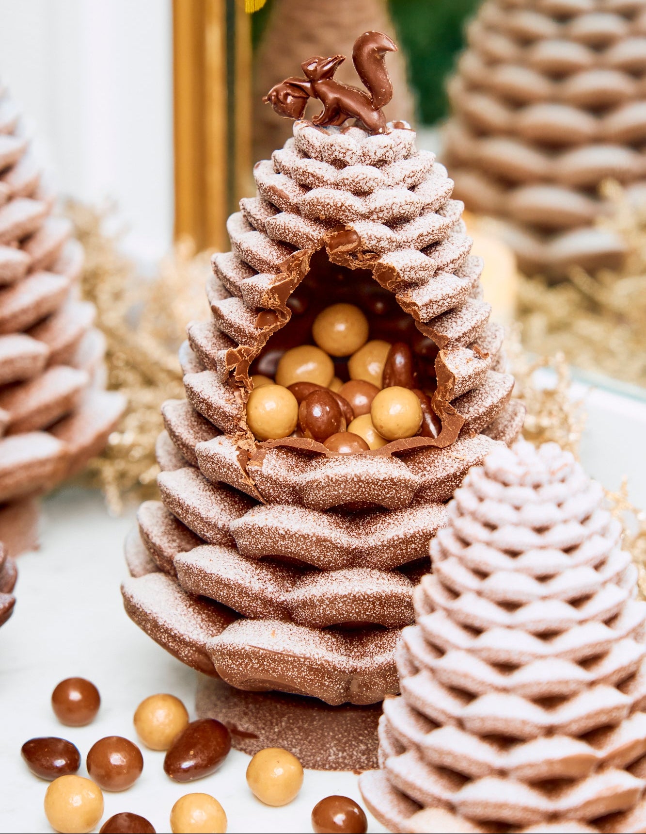 La grande pomme de sapin ouverte