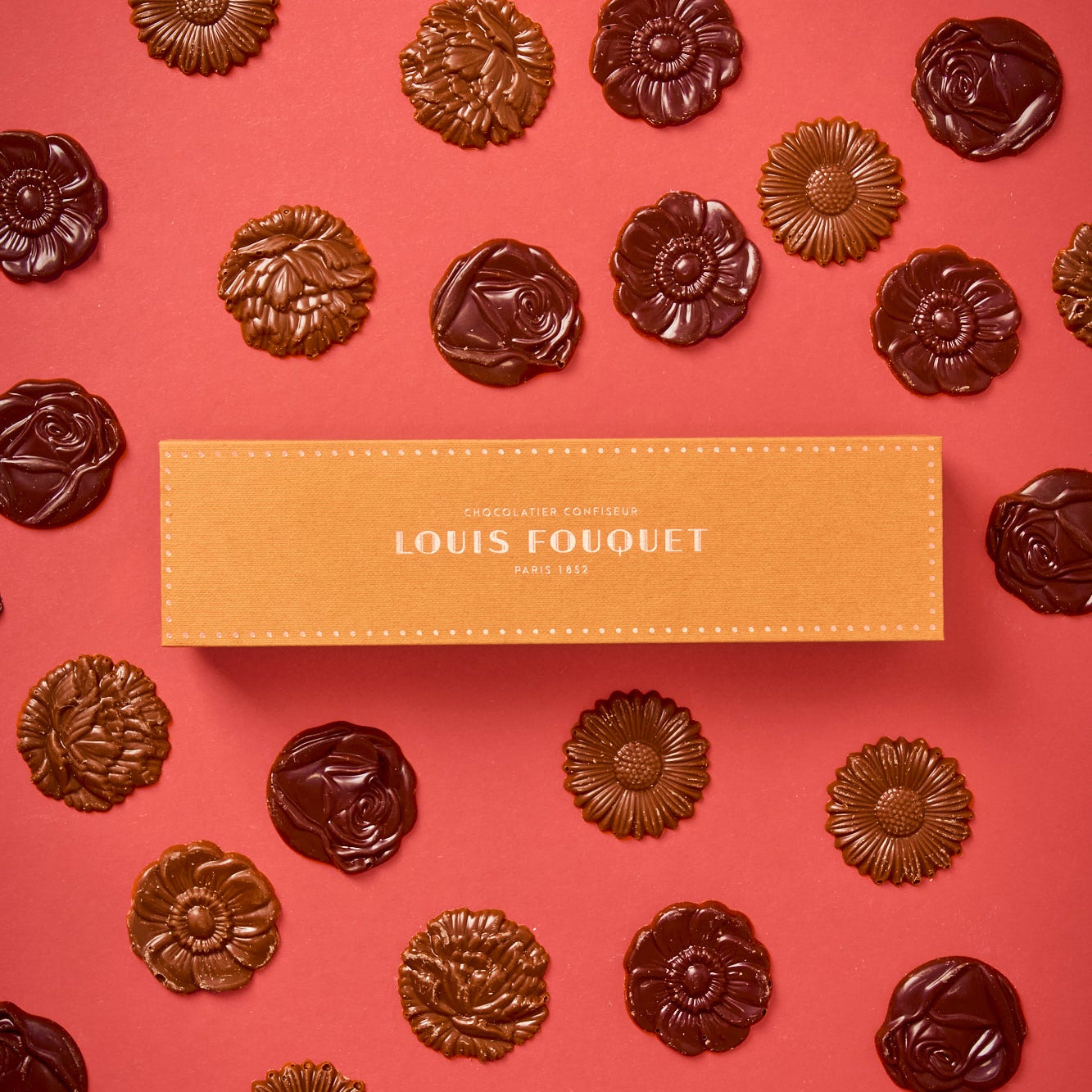 Bouquet Chocolaté de Maison Louis Fouquet composé de fleurs en chocolat Grand Cru Ghana 43% et Nicaragua 65%