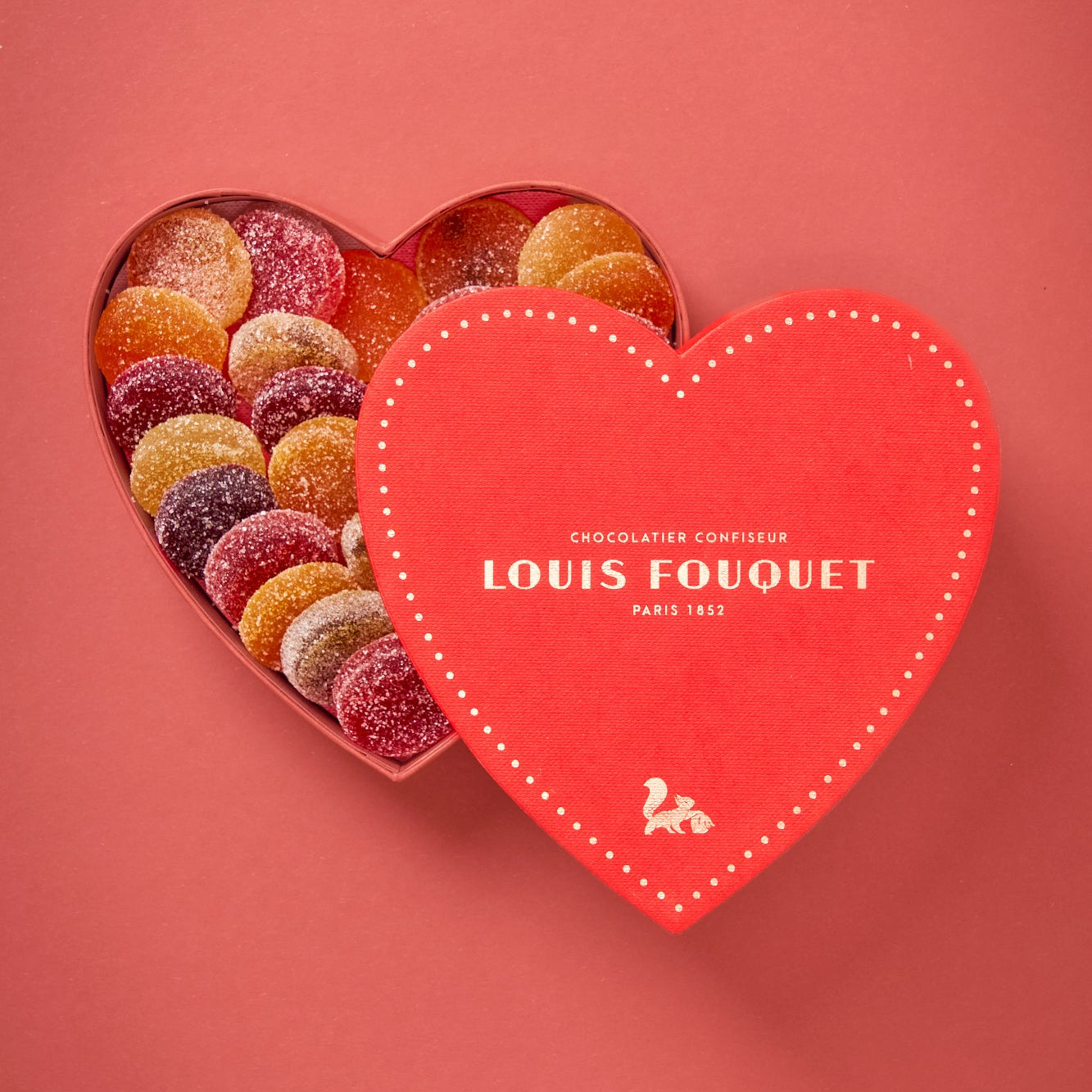 Coffret Le Cœur Fruité de Maison Louis Fouquet avec assortiment de pâtes de fruits artisanales